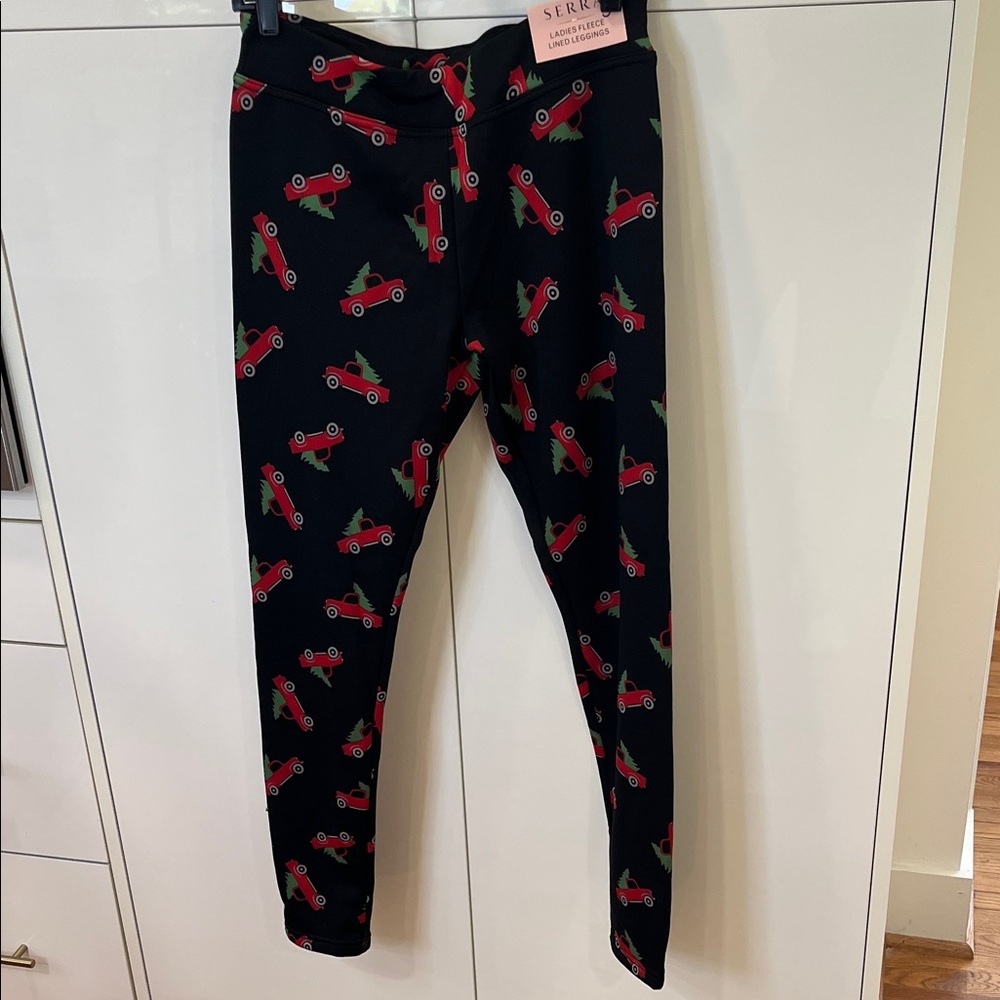 NWT Serra Women’s Fleece Lined Christmas Leggings, Size M